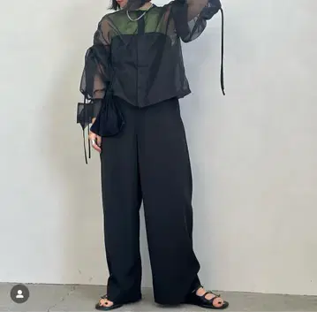 &her / sheer zip blouzon