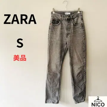 ZARA 자라 스트레이트 데님 팬츠 하이라이즈 데님 버튼 플라이