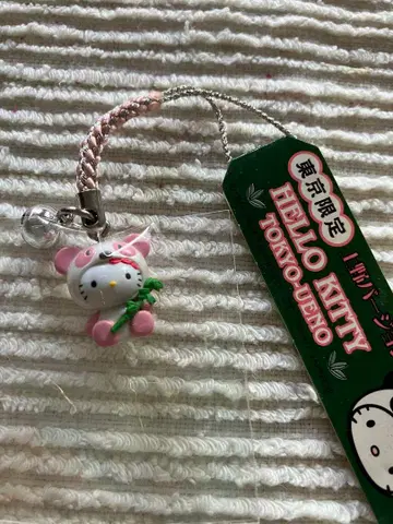 도쿄 한정판 우에노 핑크 팬더 헬로키티 스트랩 방울 포함