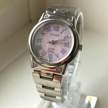 Citizen WiCCA 엘르 다이얼 솔라 실버 손목시계 핑크 다이얼