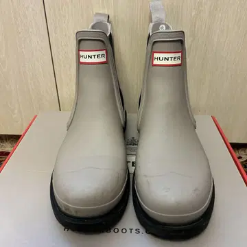 HUNTER 그레이 첼시 부츠 UK6