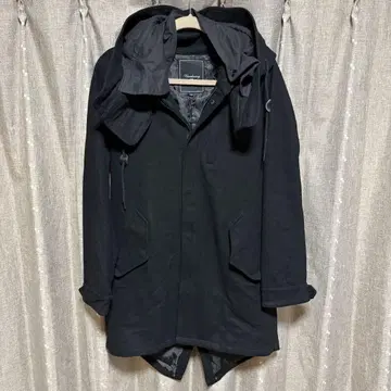 y100601 릴랙싱 코트 블랙 후드 S