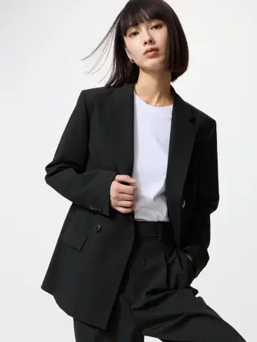 새상품 UNIQLO 더블 자켓 블랙 S 여성용 아우터