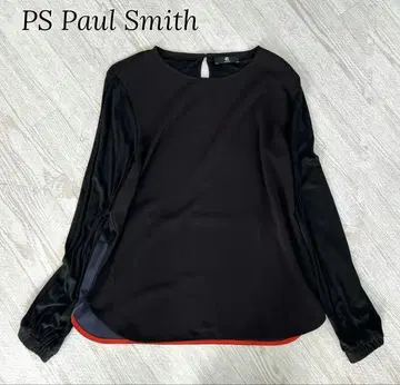 PS Paul Smith 이소재 긴팔 상의 블랙 실크 혼방 바이컬러