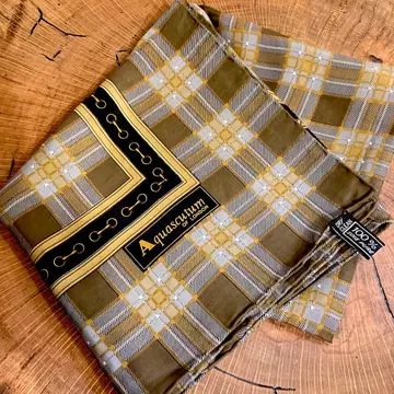[ 새상품급 ] Aquascutum 아쿠아 스큐텀 대형 스카프 실크