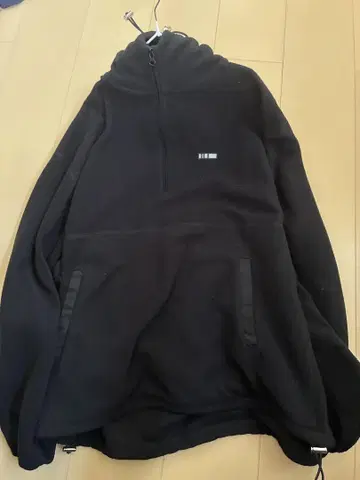 플리스 자켓 블랙 하프 지퍼