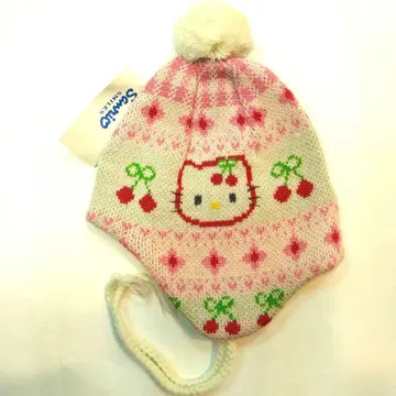 헬로키티 레트로 니트 모자 귀마개 포함 1998년생