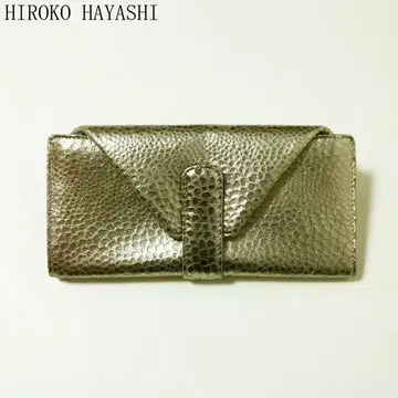 HIROKO HAYASHI 메탈릭 실버 장지갑