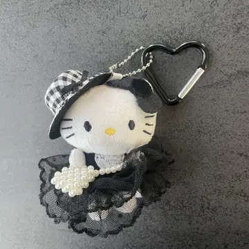 헬로키티 흑백 키티 봉제 인형 키링