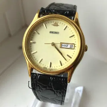 [ 새상품급 ] SEIKO 세이코 크레도르 골드 블랙 손목시계 작동품