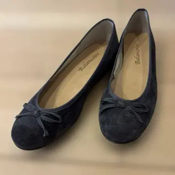 블랑코와르 플랫 발레 슈즈 천연 가죽 스웨이드 그레이 24cm