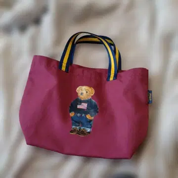 랄프 로렌 버건디 토트백