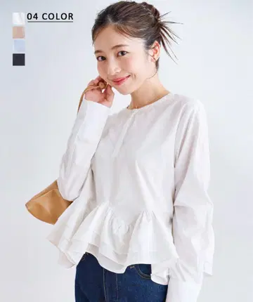 베이스먼트 온라인 티어드 프릴 블라우스