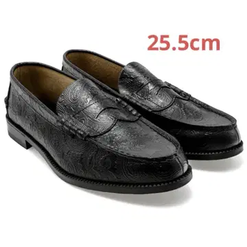 MENS EMBOSSED LOAFERS / BLACK PAISLEY