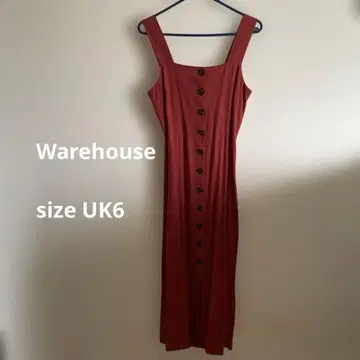 Warehouse 린넨 미디 드레스 uk6 새상품급