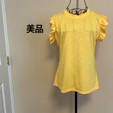 [ 새상품급 ] 여성용/상의/소매 프릴/야마부키색/무지