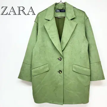 새상품급 자라 아우터 그린 계열 스웨이드풍