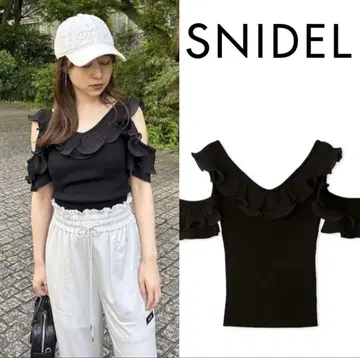 [ SNIDEL ] 프릴 플리츠 니트 풀오버