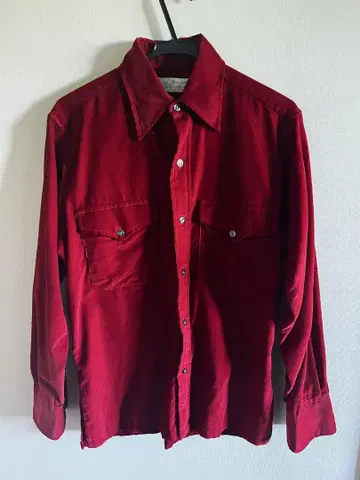 70s 코듀로이 셔츠 빨간색