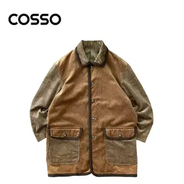 [ 새상품급 ] COSSO 90s 코듀로이 절개 디자인 미들 코트
