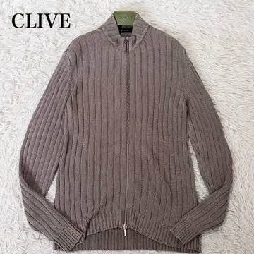 새상품급 CLIVE 드라이버즈 니트 스웨터 모크넥 더블 지퍼 M
