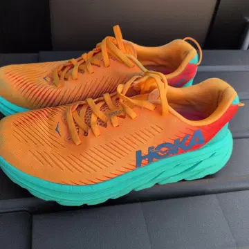 HOKA 러닝화 7.5 US 오렌지/그린