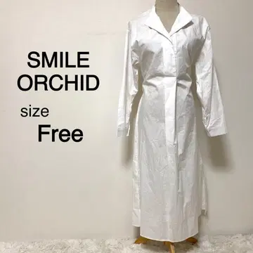 SMILE ORCHID 화이트칼라 허리끈 포함 셔츠 원피스