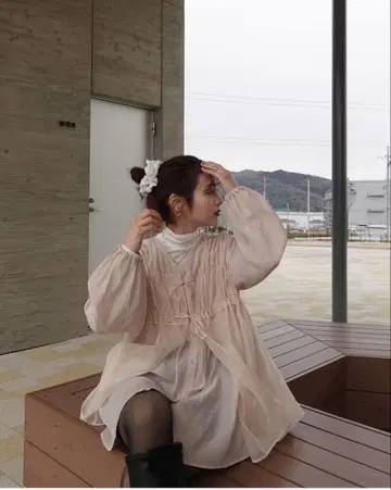 쥬메로 jumelle nege 레이어드 블라우스 핑크