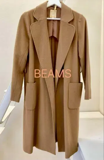 새상품급 BEAMS HEART 체스터 코트 카멜 여성용