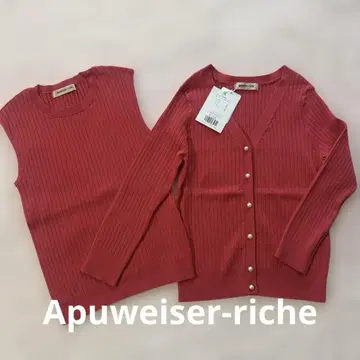 미사용 새상품 Apuweiser-riche 펄 가디건 앙상블 M 핑크