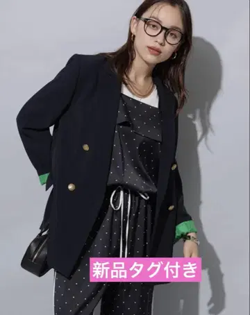아르페쥬 스토리 오리지널 더블 버튼 테일러드 자켓 네이비 M 새상품