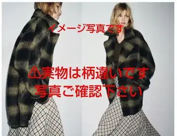 ZARA 체크 무늬 울 혼방 코트 L 사이즈