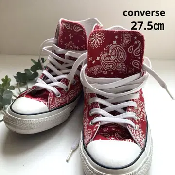 converse 컨버스 하이컷 스니커즈 반다나 패턴 빨간색