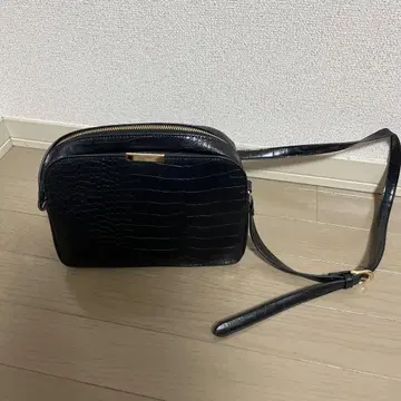 알파벳 알파벳 블랙 크로커다일풍 숄더백