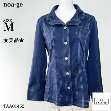 noa-ge 거의 미사용품 자켓 버튼 달린 포켓 M 사이즈 네이비