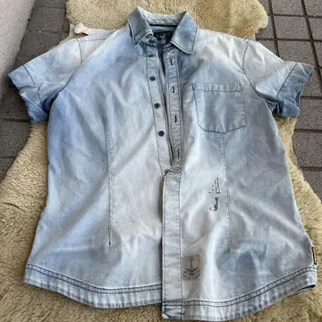 Armani Jeans 라이트 블루 데님 셔츠 반팔