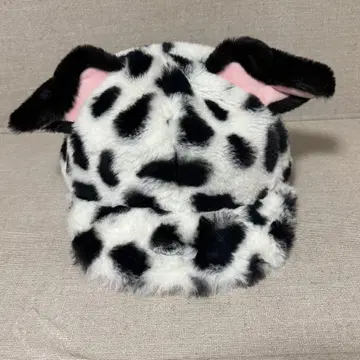 디즈니 리조트 101마리 강아지 귀달이 모자 화이트 블랙 복슬복슬 캡