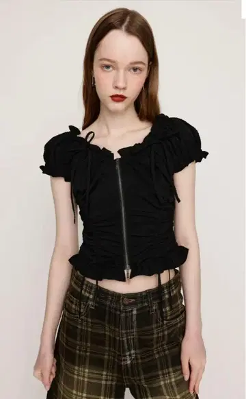 SLY FRONTZIP 2WAY 상의 블랙