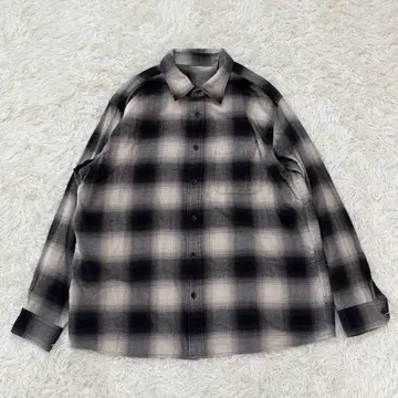 1587 UNIQLO 유니클로 옴브레 체크 플란넬 셔츠 XXL