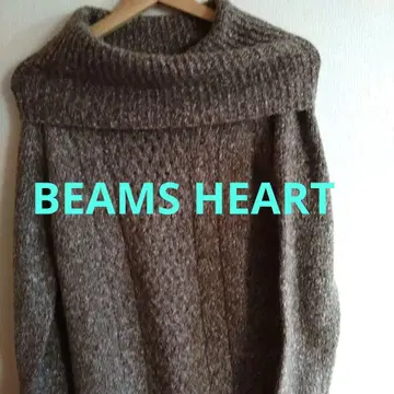 BEAMS HEART 오프숄더 니트 스웨터 원피스
