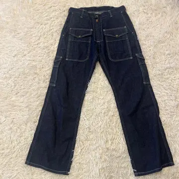 레어 모델 LEE 부시 데님 루즈핏 페인터 다크 네이비 S 지퍼 플라이