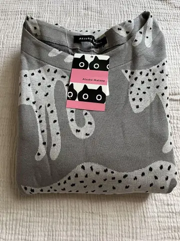 와코루 ATSUKO MATANO 원피스 룸웨어 레오파드 무늬 고양이
