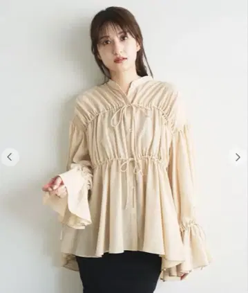 COCO DEAL 리본 볼륨 슬리브 블라우스