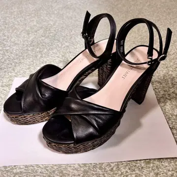 JILLSTUART shoe 통굽 샌들 라탄풍 블랙