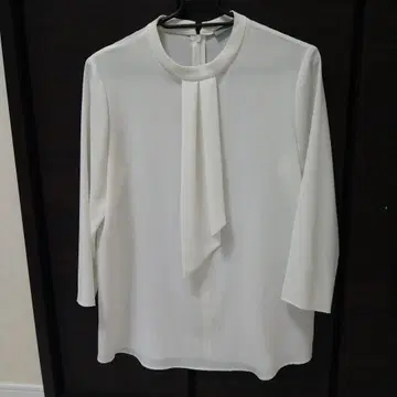 Theory luxe 화이트 7부 소매 타이 블라우스