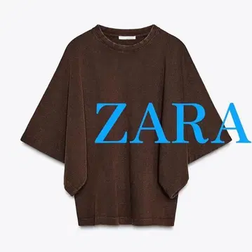 시착만 한 상품 워시드 케이프 슬리브 셔츠 ZARA 브라운