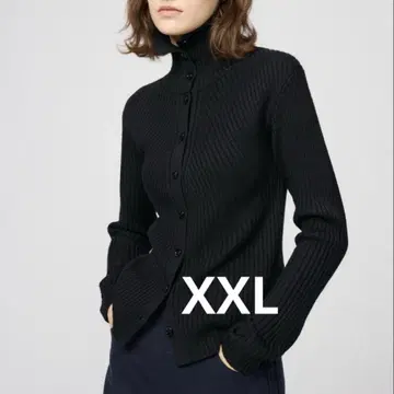 UNIQLO 메리노 블렌드 하이넥 가디건 XXL 블랙 시착만 한 상품