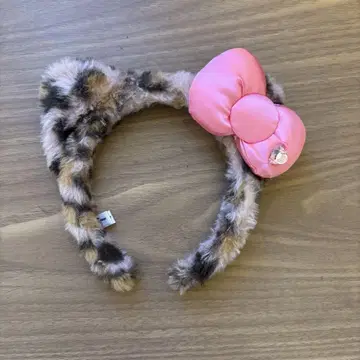 레오파드 무늬 헬로키티 머리띠