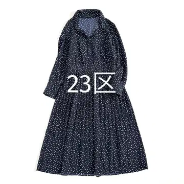 23구 도트 원피스 네이비 40