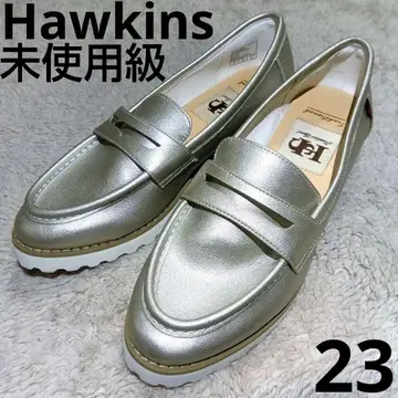 거의 새상품 호킨스 스포츠 실버 로퍼 신발 23cm